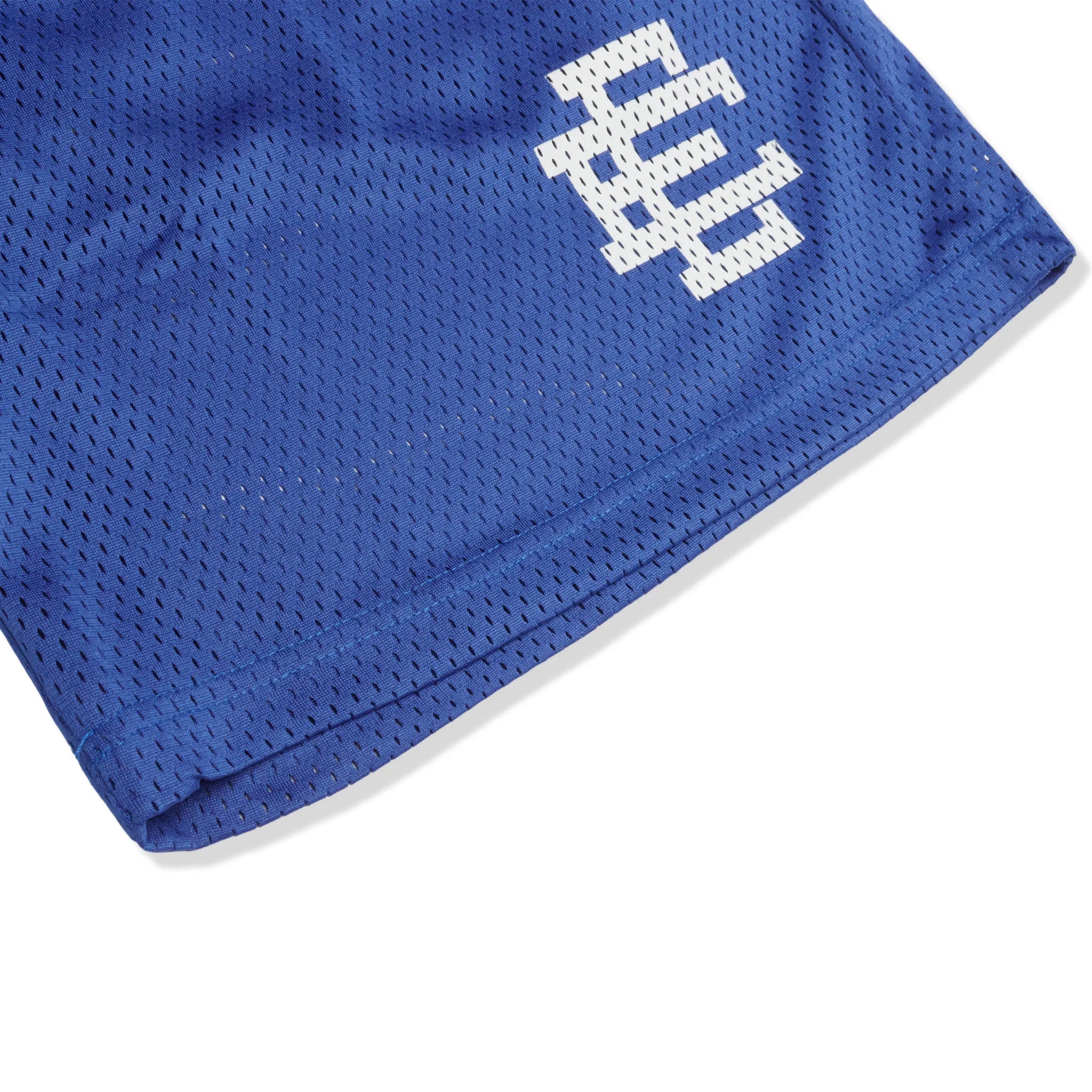 Detailed Front View of Eric Emanuel EE Basic Royal Blue White Shorts (SS25)